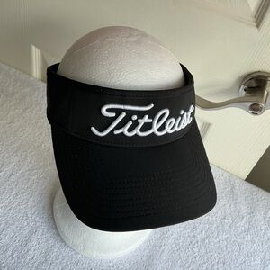 Titleist Black Visor with White Script Logo